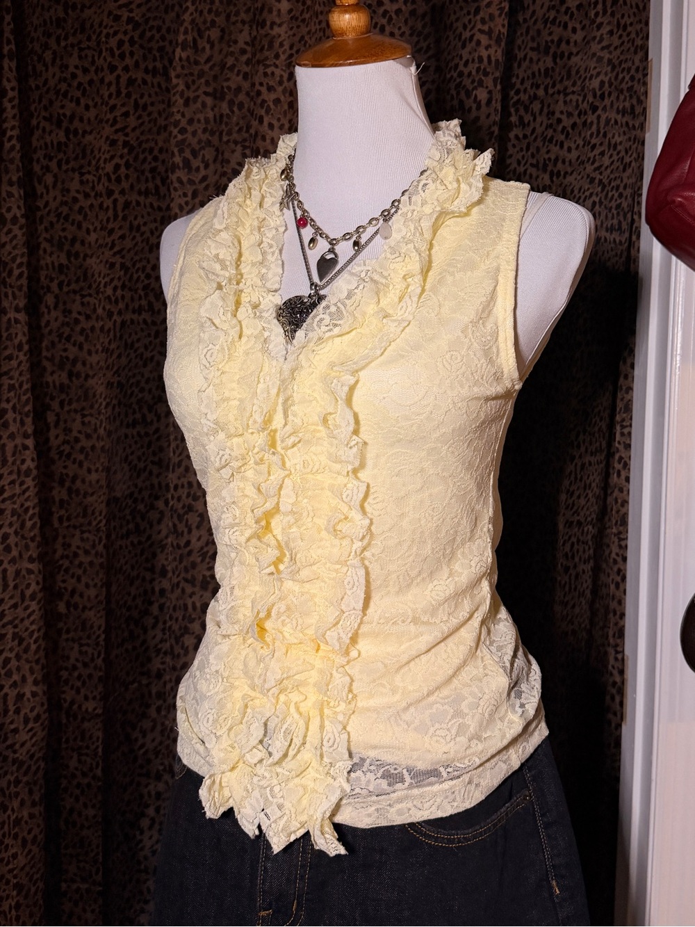 Yellow lace ruffle cami - Picture 1 of 6